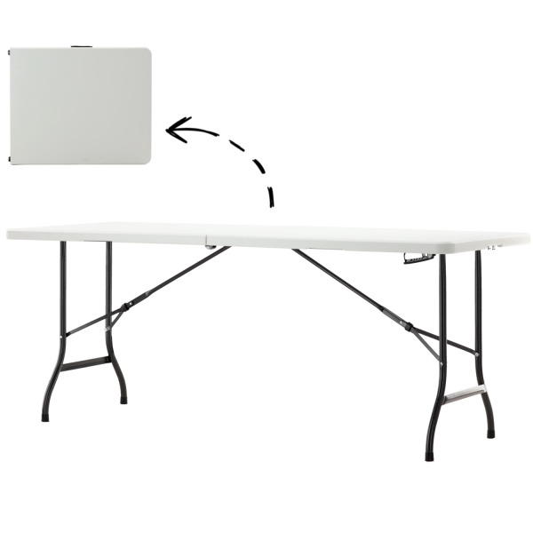 Sklopivi catering stol 180 x 70 x 74 cm – bijeli, nosivost 150 kg