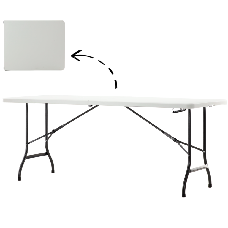 Sklopivi catering stol 180 x 70 x 74 cm – bijeli, nosivost 150 kg