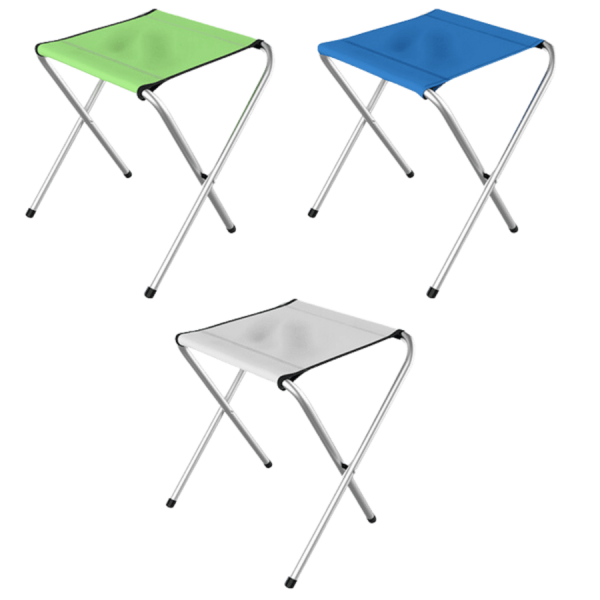 Skladacia turistická a rybárska stolička 28 × 32 × 35 cm – zelená/modrá/biela