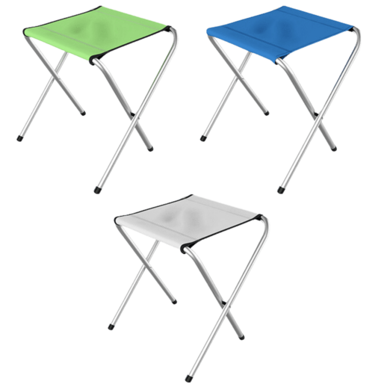 Skladacia turistická a rybárska stolička 28 × 32 × 35 cm – zelená/modrá/biela