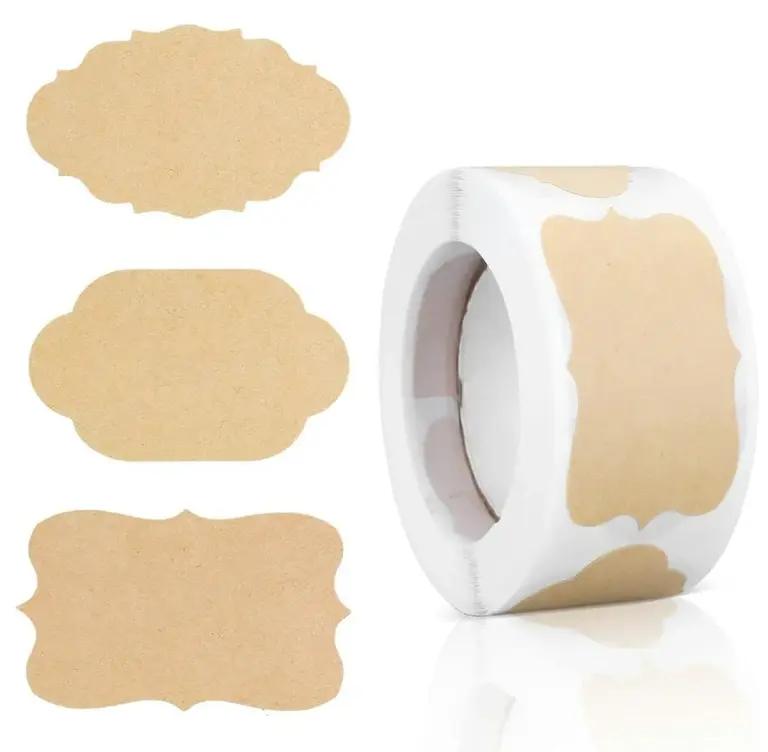Samolepiace hnedé etikety na poháre a dózy 3 × 5 cm – 300 ks v rolke