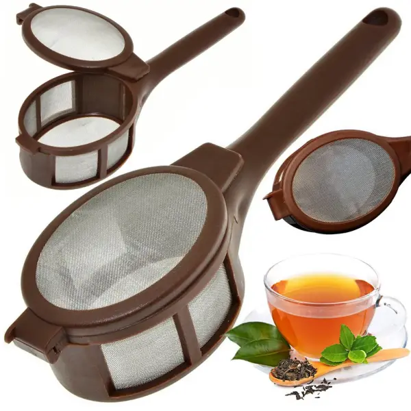 Hliníkové sitko na čaj, kávu a bylinky s ergonomickou rukoväťou